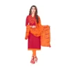 Generic Women's Slub Cotton Unstitched Salwar-Suit Material With Dupatta (Magenta, 2-2.5mtrs)