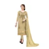 Generic Women's Chanderi Cotton Unstitched Salwar-Suit Material With Dupatta (Light Green, 2-2.5mtrs)