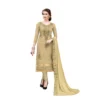Generic Women's Chanderi Cotton Unstitched Salwar-Suit Material With Dupatta (Beige, 2.20 Mtr)