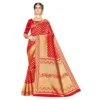 Generic Women's Banarasi silk Saree with Blouse (Red, 5-6mtr)