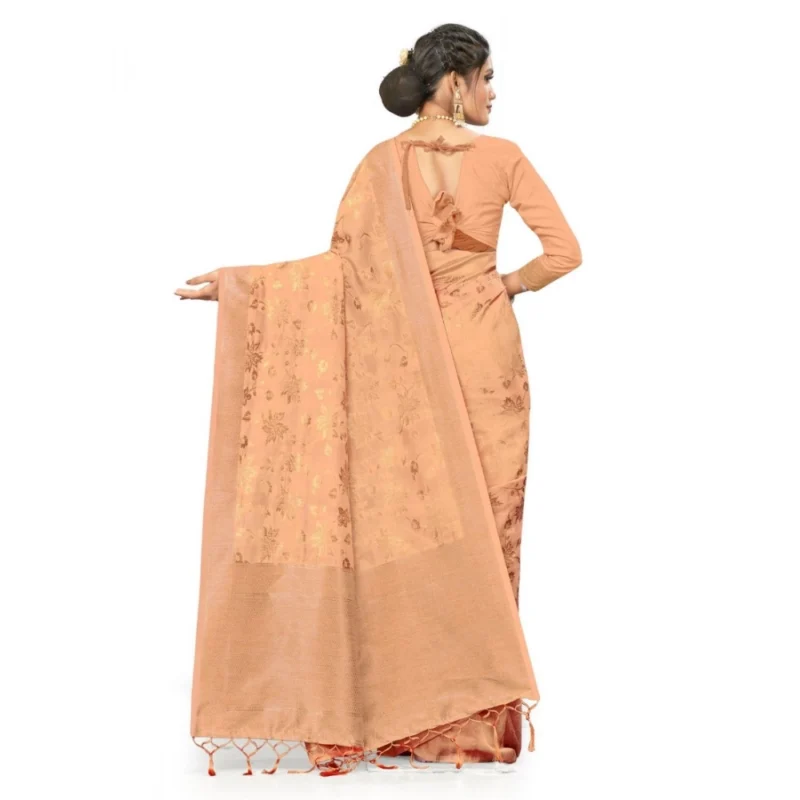 Alternative view of Women's Banarasi (Spun Cotton) Saree (Beige,5-6 Mtrs)