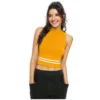 Women's Polyester, Knitting Western Wear Tops (Yellow)
