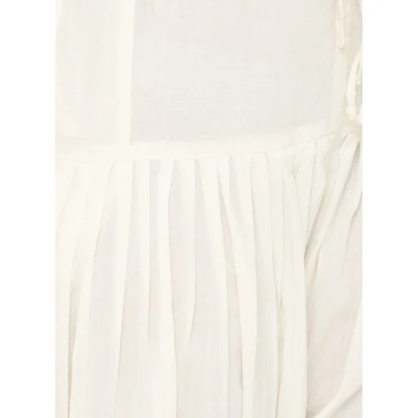 Generic Women's Cotton Solid Patiyala (Color:Half White) - Image 2