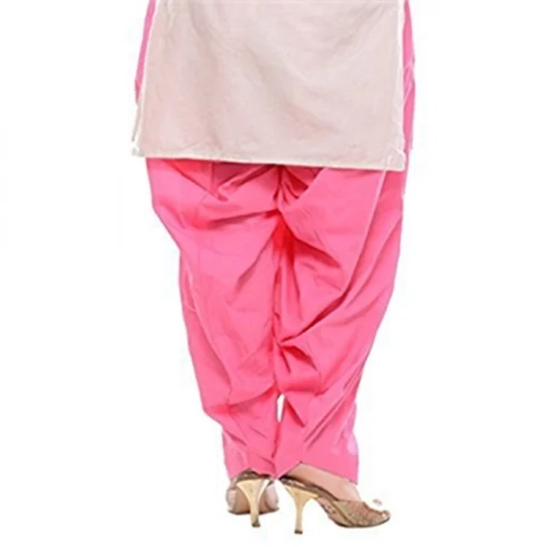Generic Women's Cotton Solid Patiyala (Color:Baby Pink) - Image 2