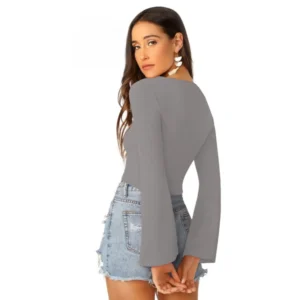 Alternative view of Women's 95% Polyester 5% Spandex Western Wear Tops (Grey)