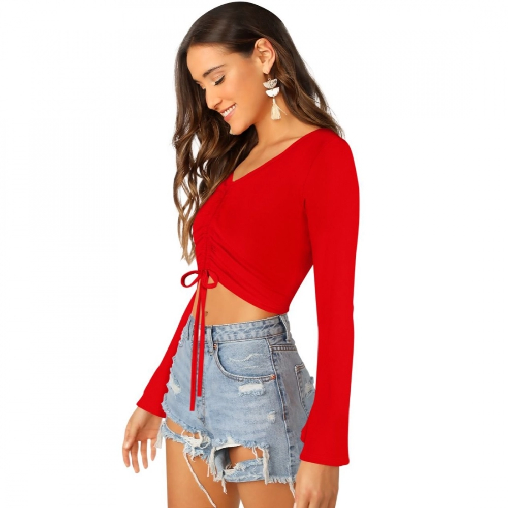 Women's 95% Polyester 5% Spandex Western Wear Tops (Red) - Image 5