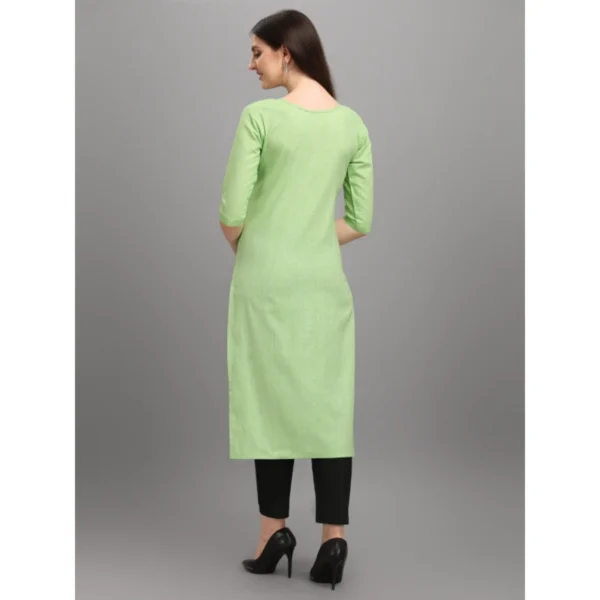 Generic Women's Cotton Straight Kurti (Pista) - Image 2