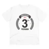Men's PC Cotton 3rd Anniversary Printed T Shirt (Color: White, Thread Count: 180GSM)