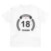 Men's PC Cotton 18th Anniversary Printed T Shirt (Color: White, Thread Count: 180GSM)