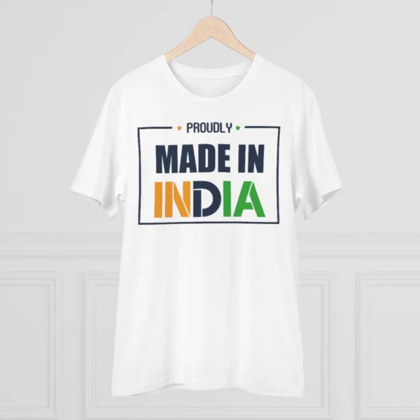 Men's PC Cotton Made In India Printed T Shirt (Color: White, Thread Count: 180GSM) - Image 3