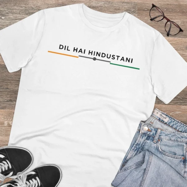 Men's PC Cotton Dil Se Hindustani Printed T Shirt (Color: White, Thread Count: 180GSM) - Image 4