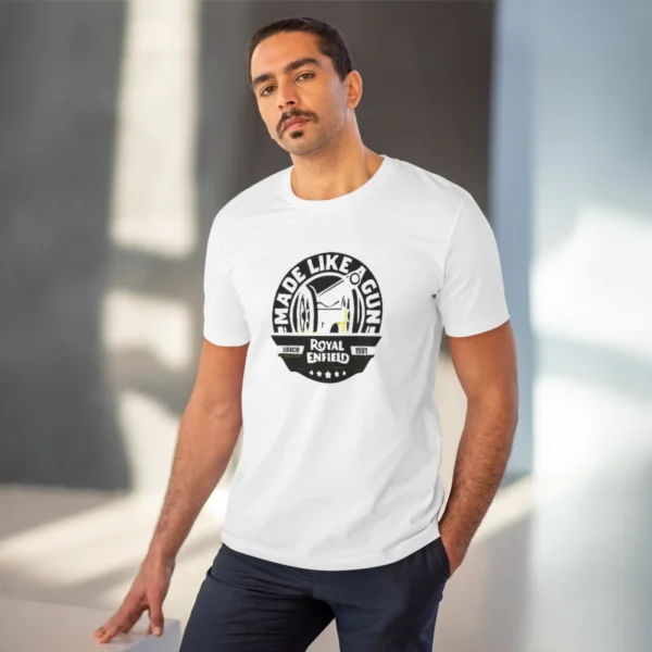 Men's PC Cotton Bike Ride Design Printed T Shirt (Color: White, Thread Count: 180GSM) - Image 6