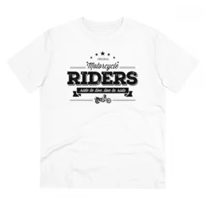 Men's PC Cotton Bike Ride Design Printed T Shirt (Color: White, Thread Count: 180GSM)