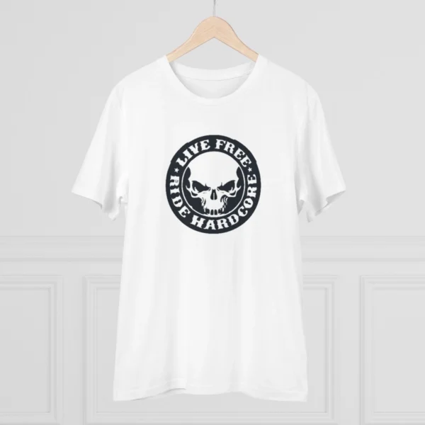 Men's PC Cotton Bike Ride Design Printed T Shirt (Color: White, Thread Count: 180GSM) - Image 3