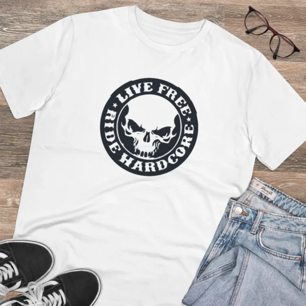 Men's PC Cotton Bike Ride Design Printed T Shirt (Color: White, Thread Count: 180GSM) - Image 4