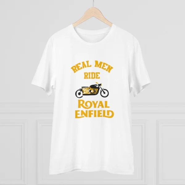 Men's PC Cotton Bike Ride Design Printed T Shirt (Color: White, Thread Count: 180GSM) - Image 3