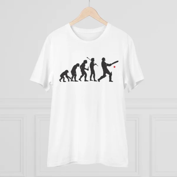 Men's PC Cotton Cricket Design Printed T Shirt (Color: White, Thread Count: 180GSM) - Image 3