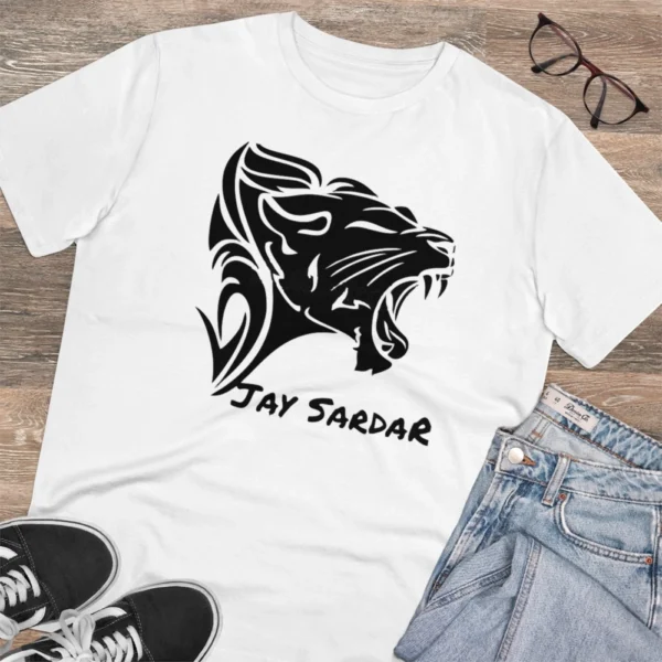Men's PC Cotton Jay Sardar Printed T Shirt (Color: White, Thread Count: 180GSM) - Image 4