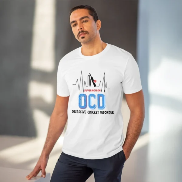Men's PC Cotton Cricket Design Printed T Shirt (Color: White, Thread Count: 180GSM) - Image 6