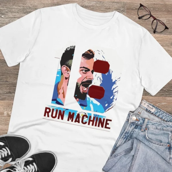 Men's PC Cotton Cricket Design Printed T Shirt (Color: White, Thread Count: 180GSM) - Image 4