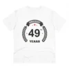 Men's PC Cotton 49th Anniversary Printed T Shirt (Color: White, Thread Count: 180GSM)