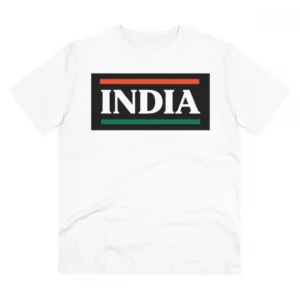 Men's PC Cotton India Printed T Shirt (Color: White, Thread Count: 180GSM)