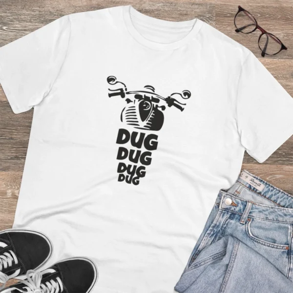 Men's PC Cotton Bike Ride Design Printed T Shirt (Color: White, Thread Count: 180GSM) - Image 4
