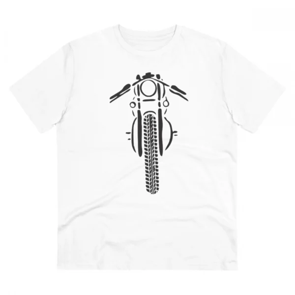 Men's PC Cotton Bike Ride Design Printed T Shirt (Color: White, Thread Count: 180GSM)