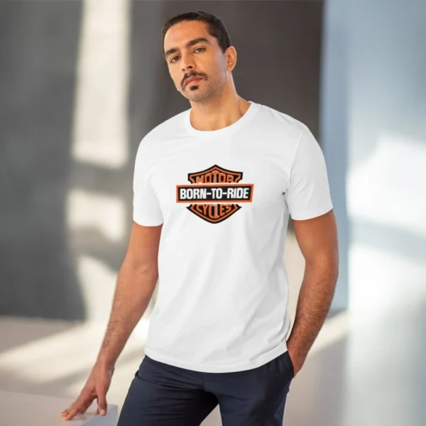 Men's PC Cotton Bike Ride Design Printed T Shirt (Color: White, Thread Count: 180GSM) - Image 6