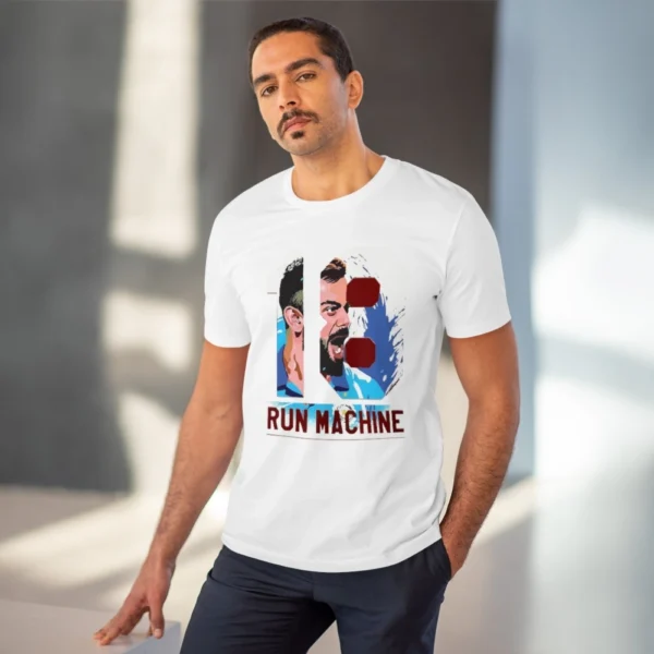 Men's PC Cotton Cricket Design Printed T Shirt (Color: White, Thread Count: 180GSM) - Image 6