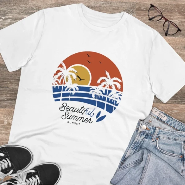 Men's PC Cotton Beautiful Summer Printed T Shirt (Color: White, Thread Count: 180GSM) - Image 4