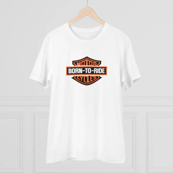 Men's PC Cotton Bike Ride Design Printed T Shirt (Color: White, Thread Count: 180GSM) - Image 3
