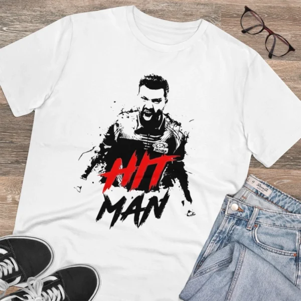 Men's PC Cotton Cricket Design Printed T Shirt (Color: White, Thread Count: 180GSM) - Image 4