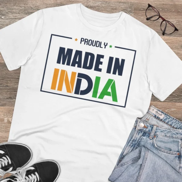Men's PC Cotton Made In India Printed T Shirt (Color: White, Thread Count: 180GSM) - Image 4