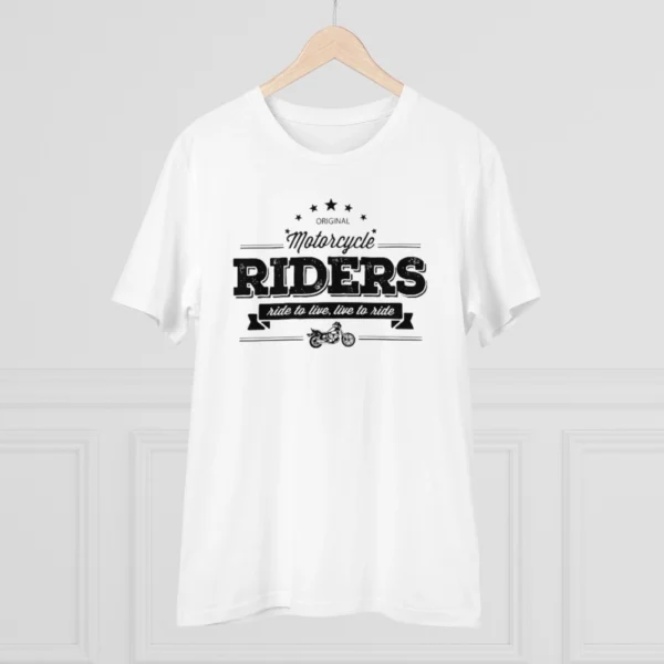 Men's PC Cotton Bike Ride Design Printed T Shirt (Color: White, Thread Count: 180GSM) - Image 3