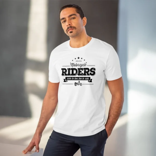 Men's PC Cotton Bike Ride Design Printed T Shirt (Color: White, Thread Count: 180GSM) - Image 6