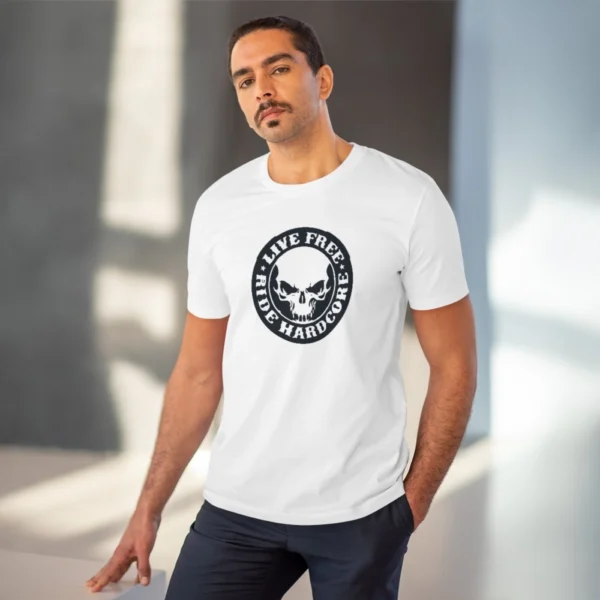 Men's PC Cotton Bike Ride Design Printed T Shirt (Color: White, Thread Count: 180GSM) - Image 6