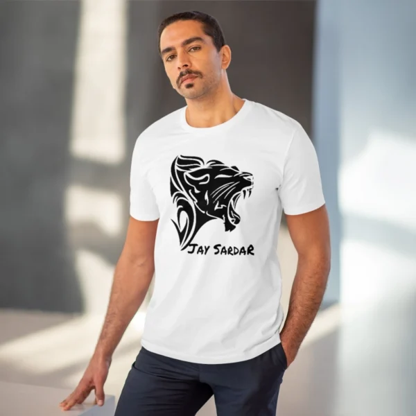 Men's PC Cotton Jay Sardar Printed T Shirt (Color: White, Thread Count: 180GSM) - Image 6