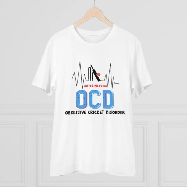 Men's PC Cotton Cricket Design Printed T Shirt (Color: White, Thread Count: 180GSM) - Image 3