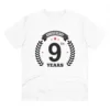 Men's PC Cotton 9th Anniversary Printed T Shirt (Color: White, Thread Count: 180GSM)