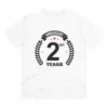 Men's PC Cotton 2nd Anniversary Printed T Shirt (Color: White, Thread Count: 180GSM)