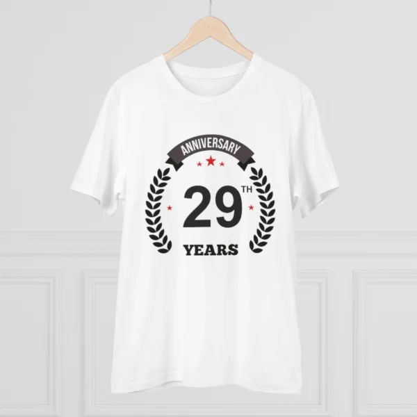 Men's PC Cotton 29th Anniversary Printed T Shirt (Color: White, Thread Count: 180GSM) - Image 3