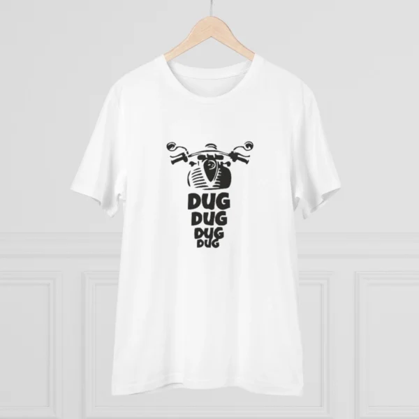 Men's PC Cotton Bike Ride Design Printed T Shirt (Color: White, Thread Count: 180GSM) - Image 3
