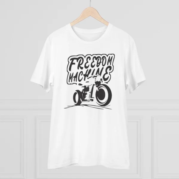 Men's PC Cotton Bike Ride Design Printed T Shirt (Color: White, Thread Count: 180GSM) - Image 3