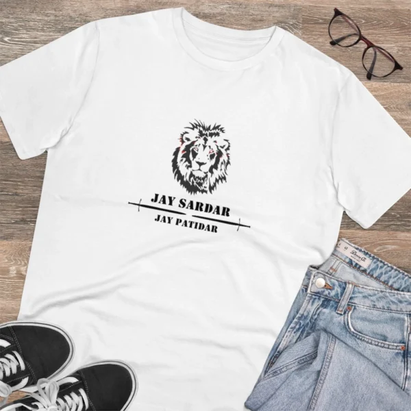 Men's PC Cotton Jay Sardar Printed T Shirt (Color: White, Thread Count: 180GSM) - Image 4
