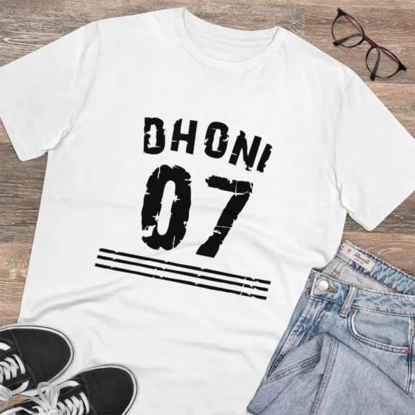 Men's PC Cotton Cricket Design Printed T Shirt (Color: White, Thread Count: 180GSM) - Image 4