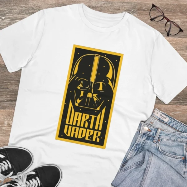 Men's PC Cotton Darth Vader Printed T Shirt (Color: White, Thread Count: 180GSM) - Image 4