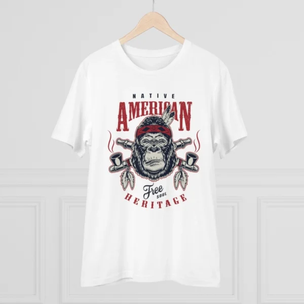 Men's PC Cotton Gorila Desing Printed T Shirt (Color: White, Thread Count: 180GSM) - Image 3