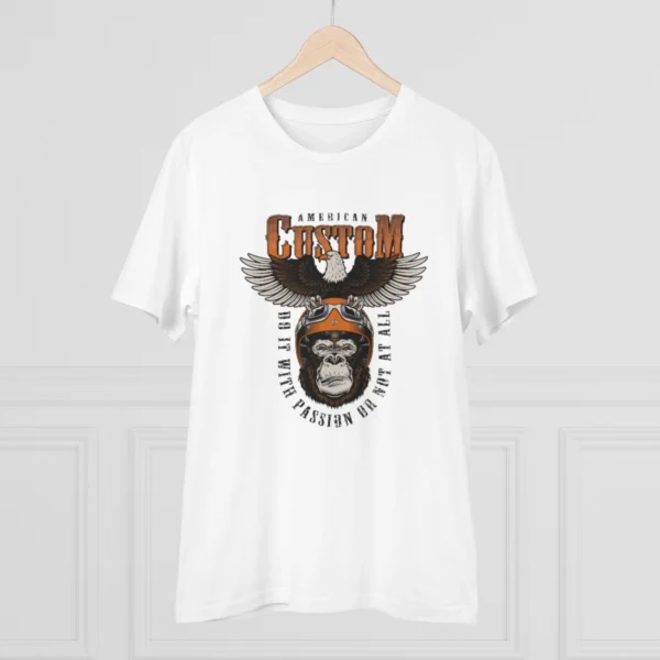 Men's PC Cotton Gorila Desing Printed T Shirt (Color: White, Thread Count: 180GSM) - Image 3