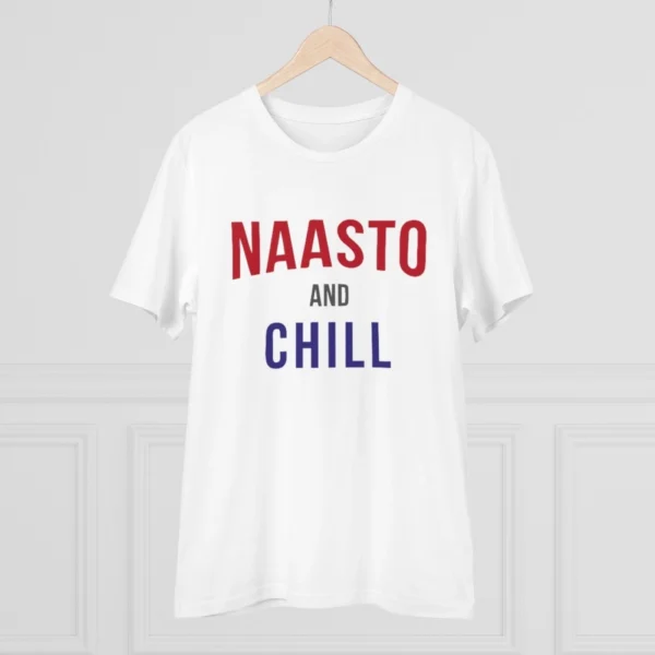 Men's PC Cotton Nasto And Chill Printed T Shirt (Color: White, Thread Count: 180GSM) - Image 3